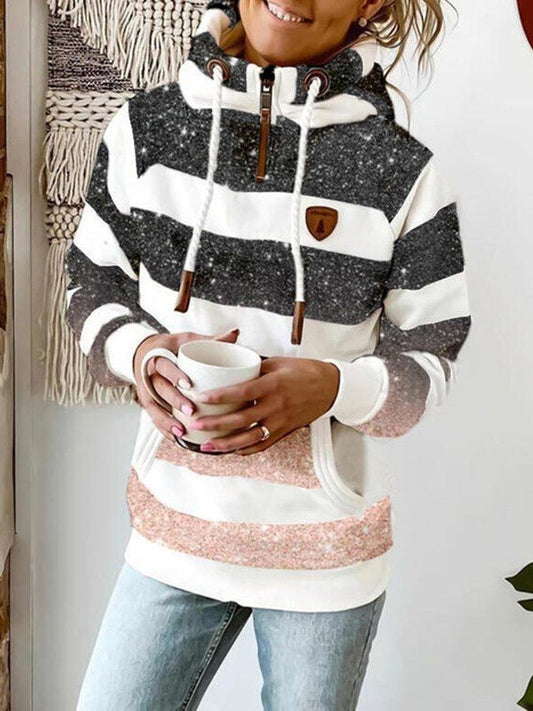 Bluza z kapturem w paski Shanna | Casual