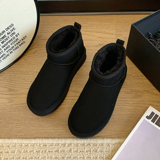 Luksusowe niskie buty zimowe z futerkiem - Isabella