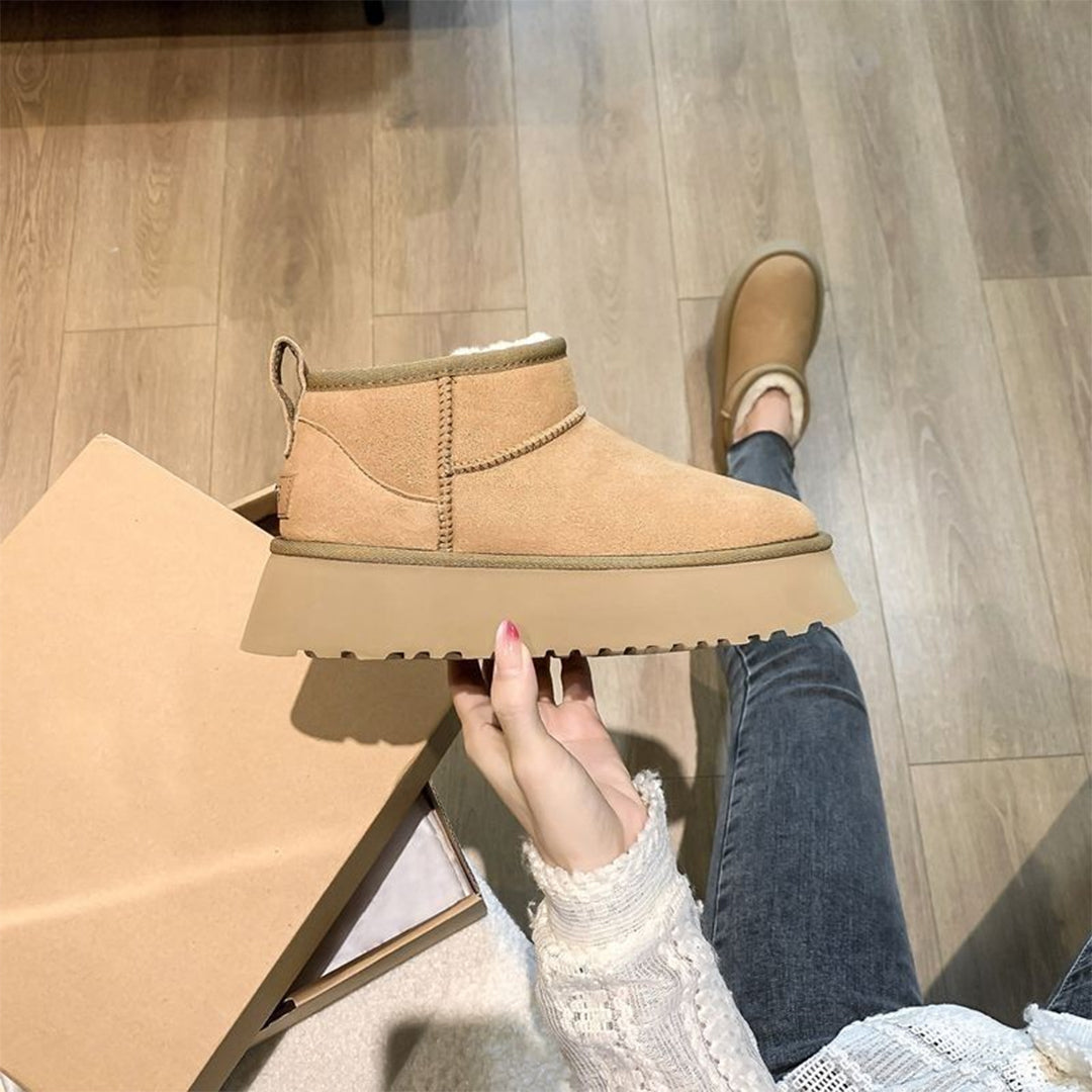Luksusowe niskie buty zimowe z futerkiem - Isabella