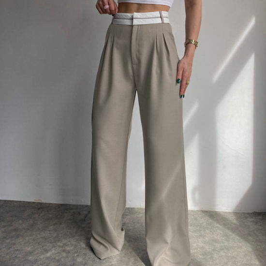 Spodnie o prostym kroju z wysokim stanem Fashion