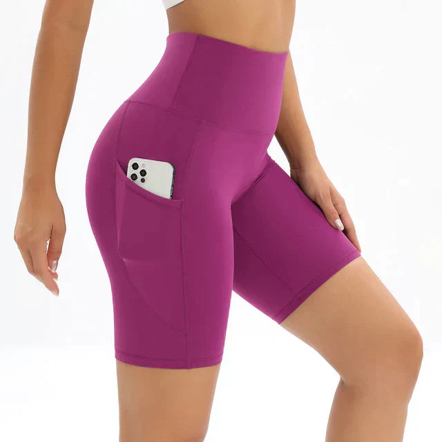 Spodnie fitness z wysokim stanem i kieszeniami