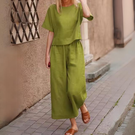 Genevive - Luźna koszula i spodnie w stylu casual