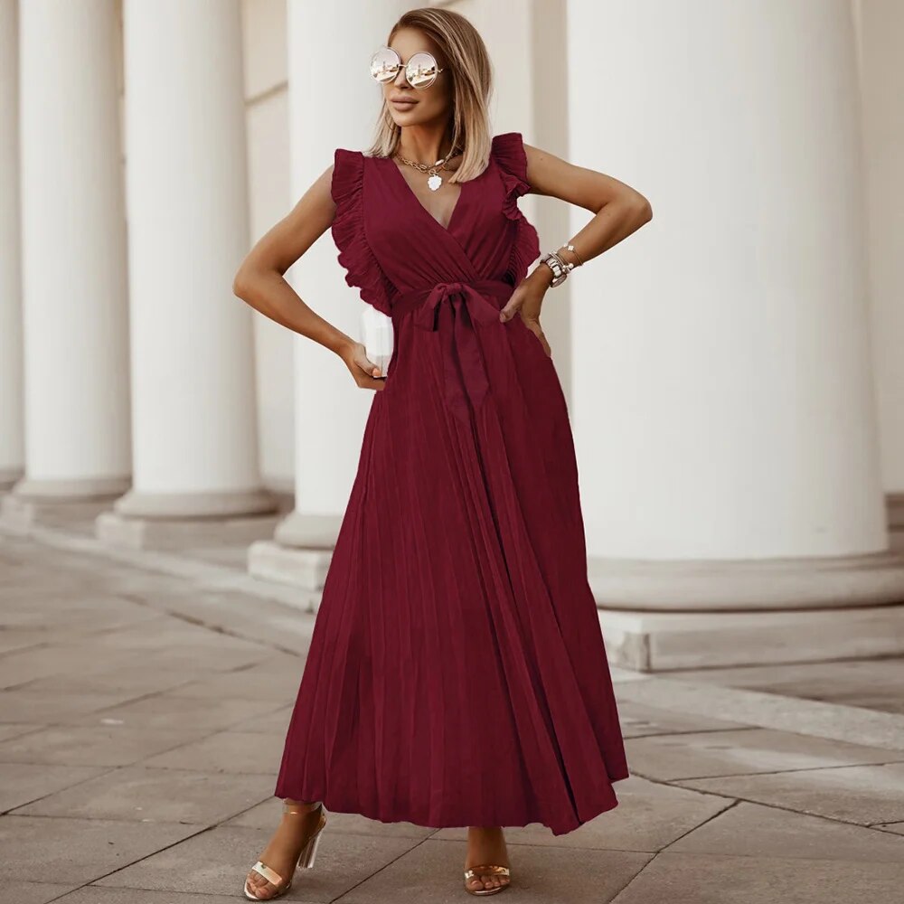 Shiloh - Letnia sukienka w stylu vintage z falbanami i plisami
