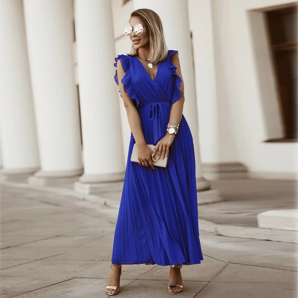 Shiloh - Letnia sukienka w stylu vintage z falbanami i plisami