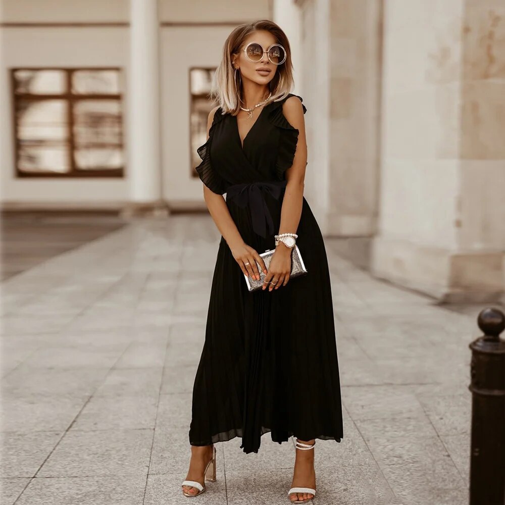Shiloh - Letnia sukienka w stylu vintage z falbanami i plisami