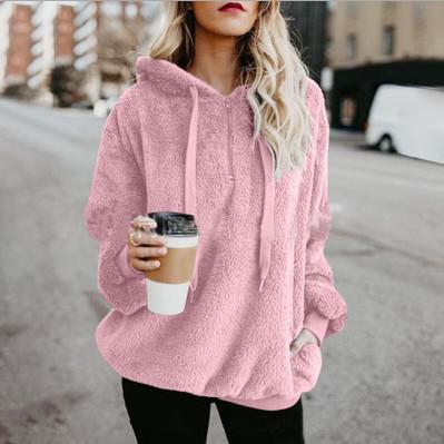 Aurélie - Damska bluza z kapturem i polarem sherpa oversize