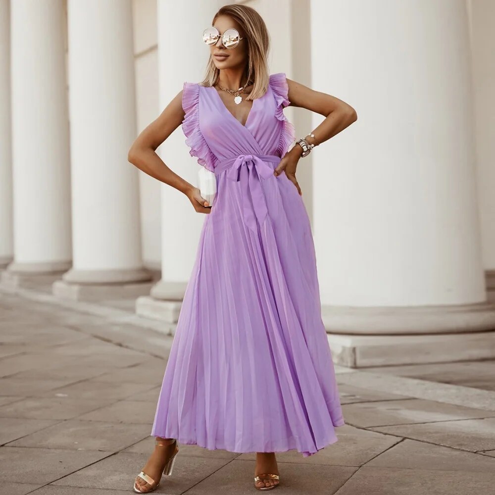 Shiloh - Letnia sukienka w stylu vintage z falbanami i plisami