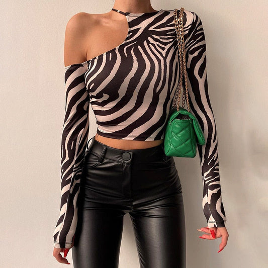 Bijou Zebra Top | Nadruk sezonu