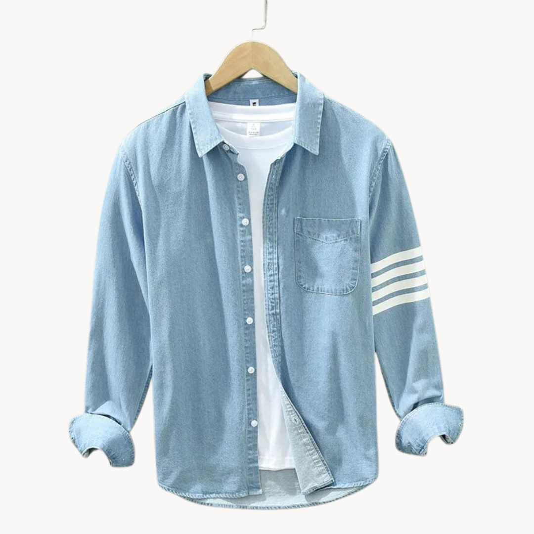 Koszula Declan | Denim z ponadczasowym kołnierzykiem w szpic