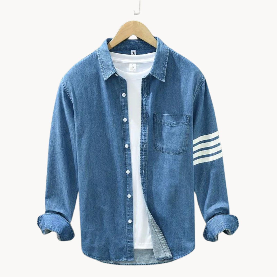Koszula Declan | Denim z ponadczasowym kołnierzykiem w szpic