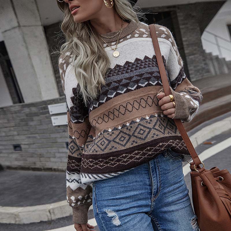 Zoey - Modny sweter we wzory dla kobiet