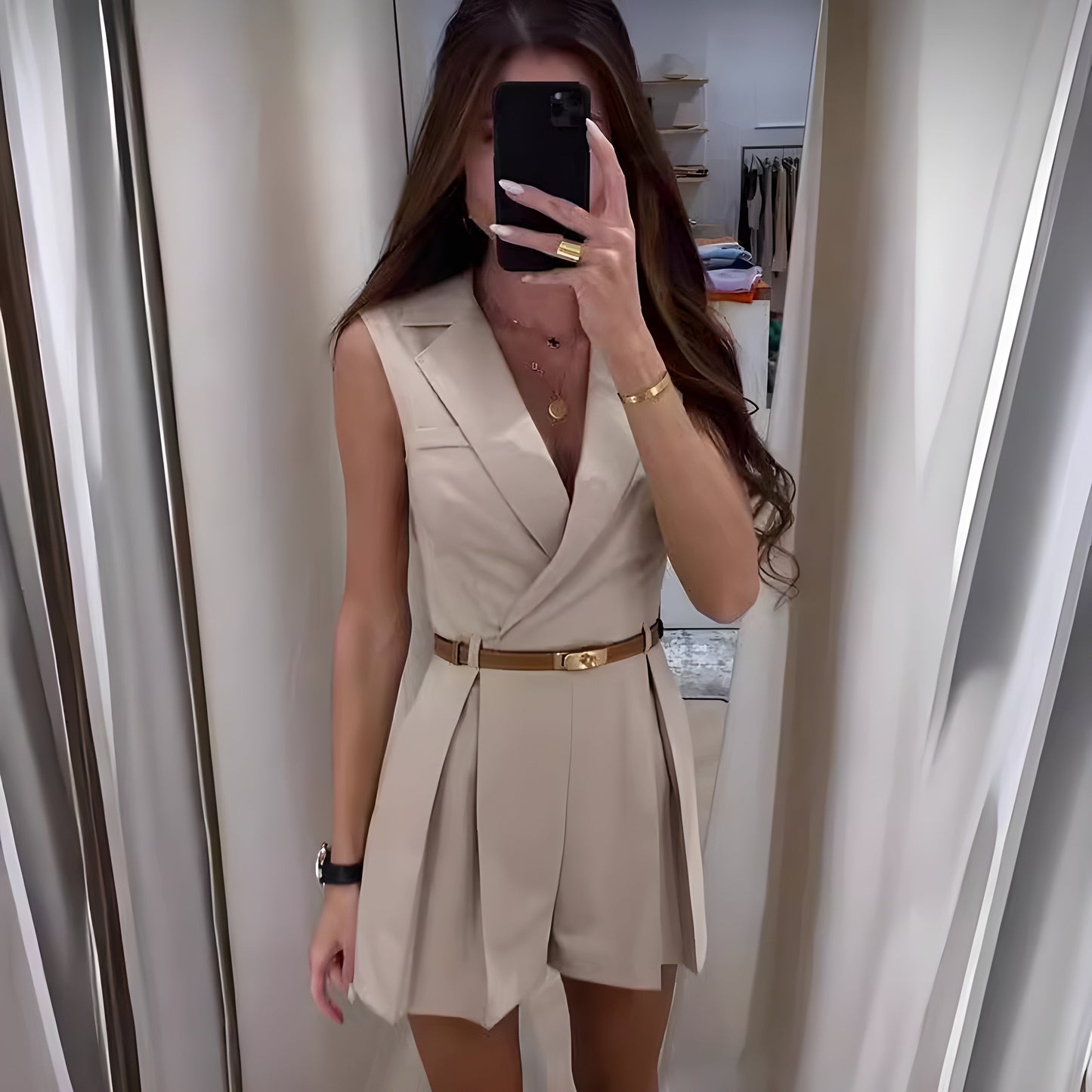 Marga - Elegancki kombinezon bez rękawów