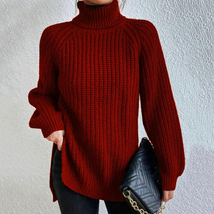 Zachary - Sweter z rolowanym dekoltem i dzianiną