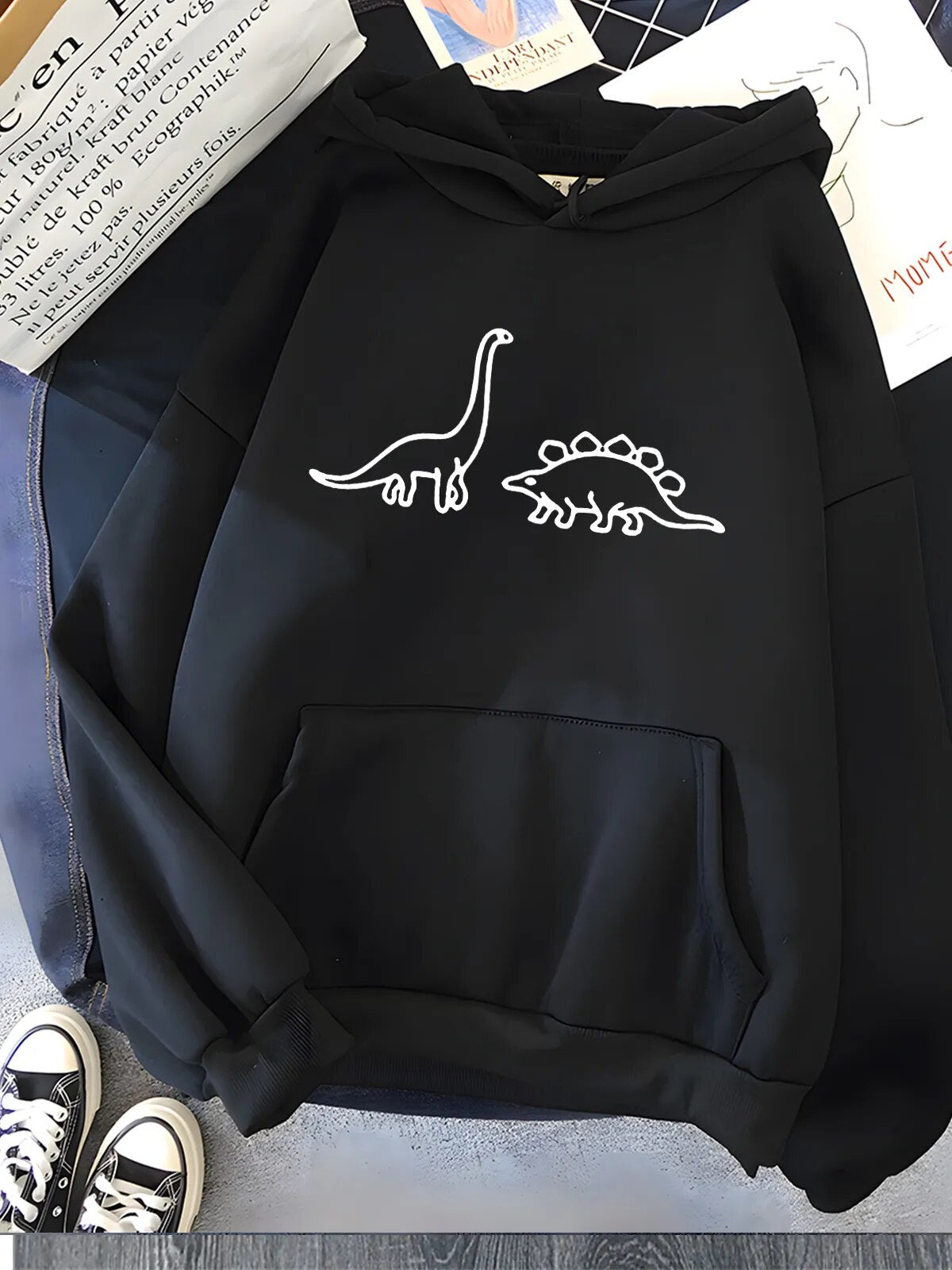 Bluza z kapturem z nadrukiem dinozaura - Penelope