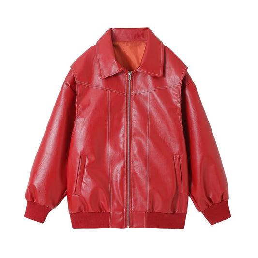 Élodie - Skórzana kurtka oversize
