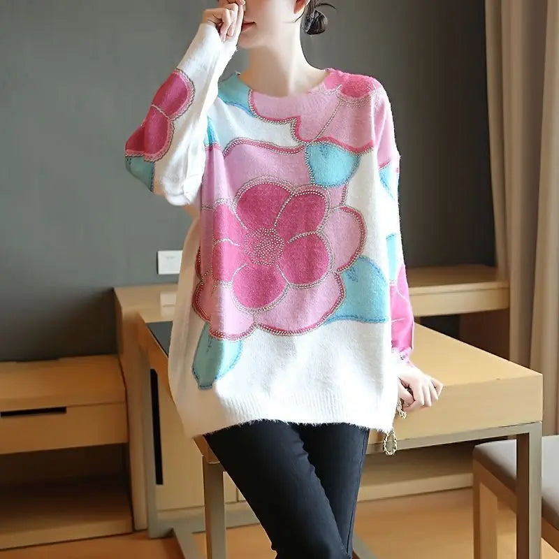Amalea - Modny casualowy sweter dla kobiet