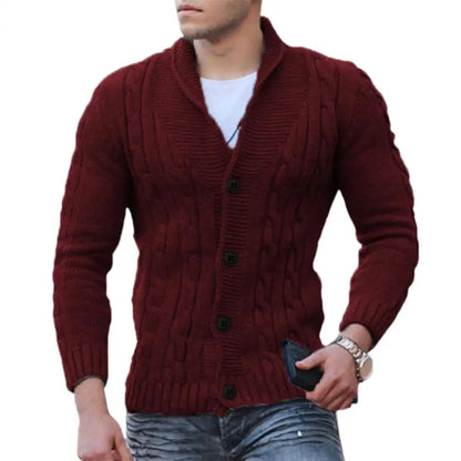 Bino Cardigan | Męski dzianinowy kardigan z dekoltem w szpic