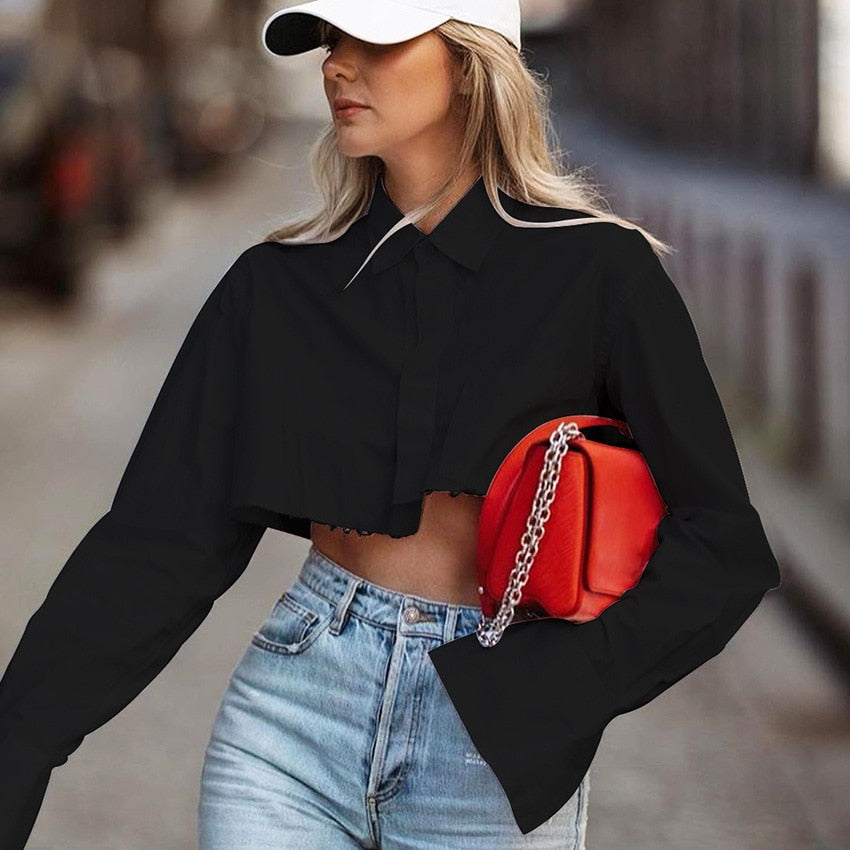 Vardi Dante™ Christelle Short Croptop | Seksowna, krótka bluzka z długim rękawem