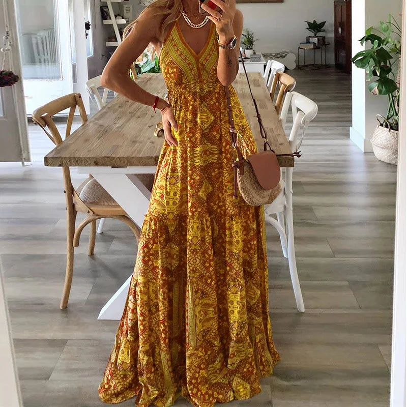 Harriet - Sukienka maxi z nadrukiem boho