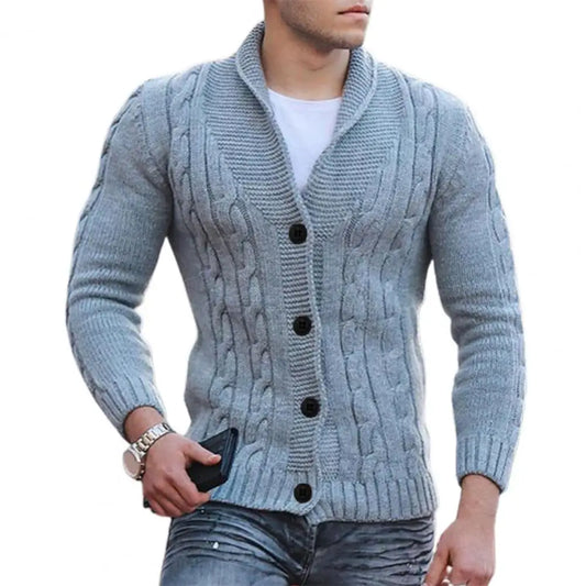 Bino Cardigan | Męski dzianinowy kardigan z dekoltem w szpic