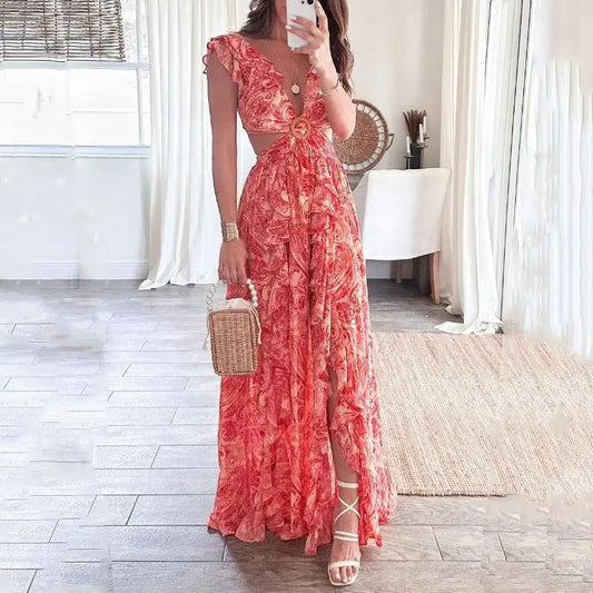 Gemma - Elegancka sukienka bez pleców z głębokim dekoltem V