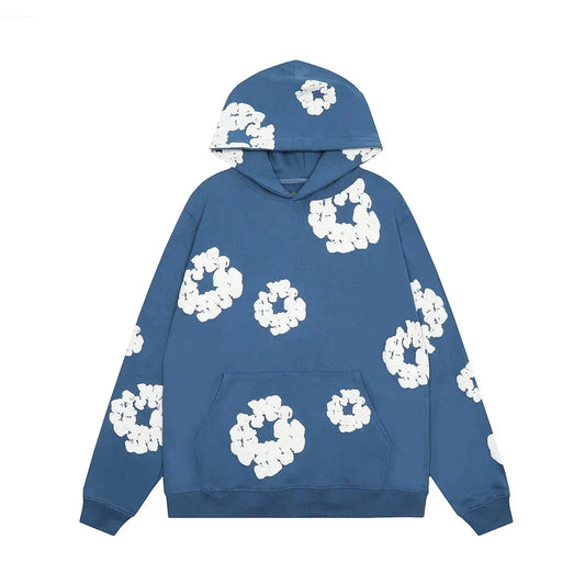 Bluza z kapturem Declan | Denim z kwiatowym nadrukiem i kapturem