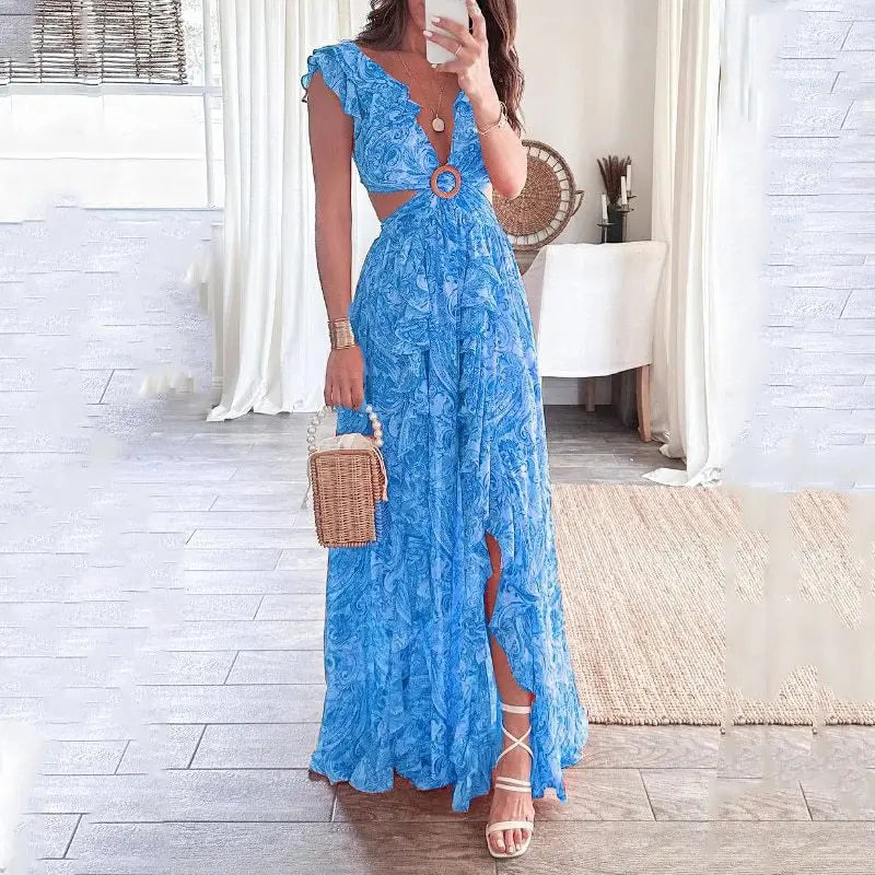 Gemma - Elegancka sukienka bez pleców z głębokim dekoltem V
