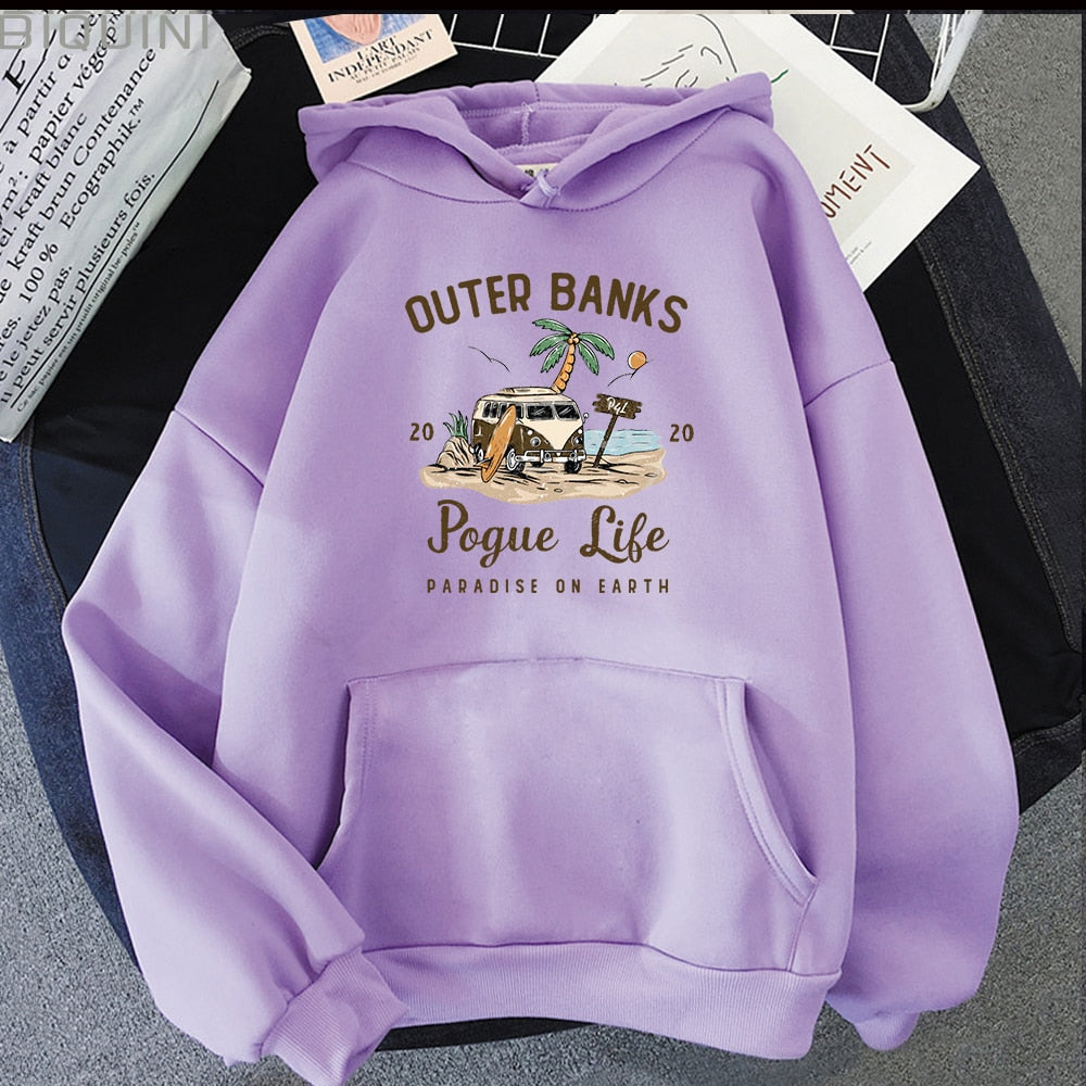 Banks Pogue Life Hoody | Bluza z kapturem dla kobiet z estetycznym nadrukiem | Kpop Style Streetwear
