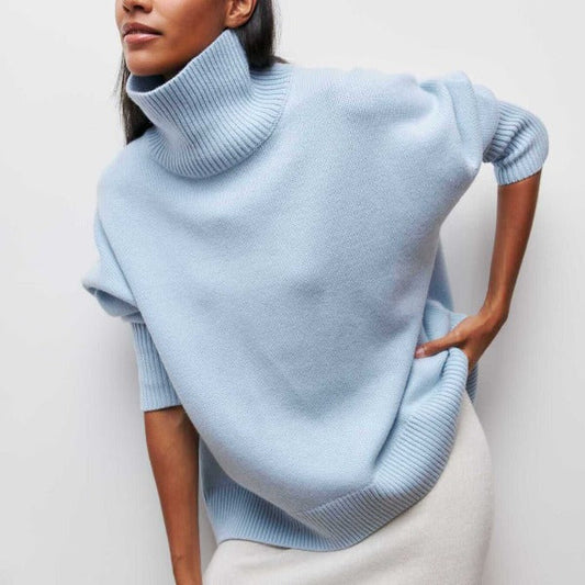 Vanessa - Bawełniany sweter z golfem oversize dla kobiet