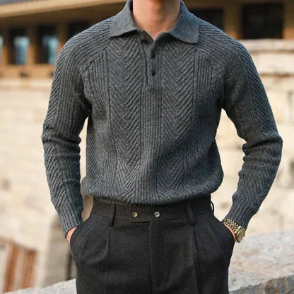 Sweter z dzianiny Andreas | Casual