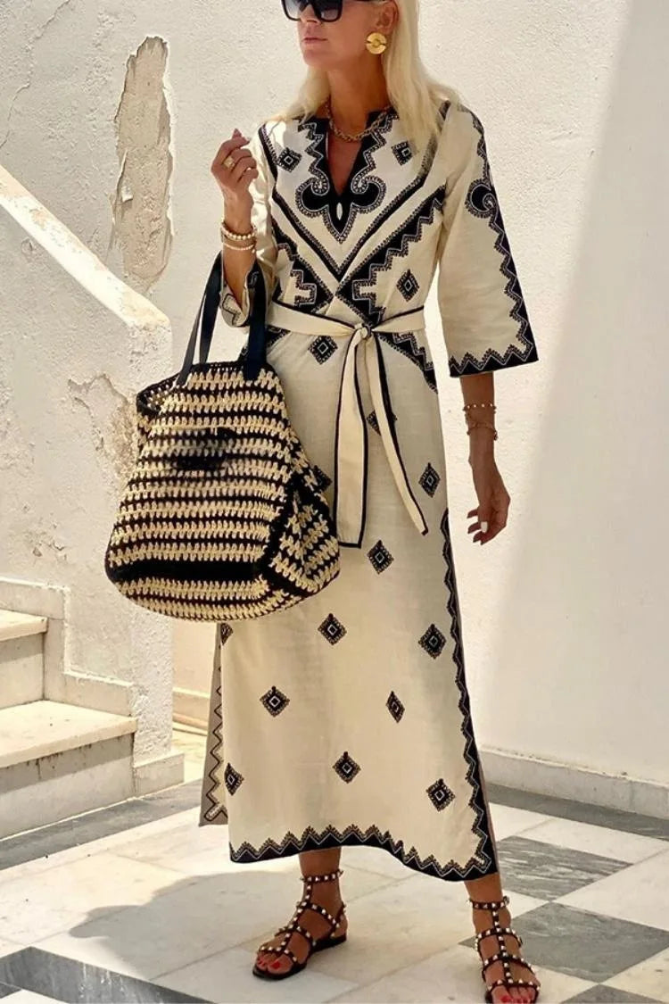 Ariah - Lniana sukienka w stylu vintage