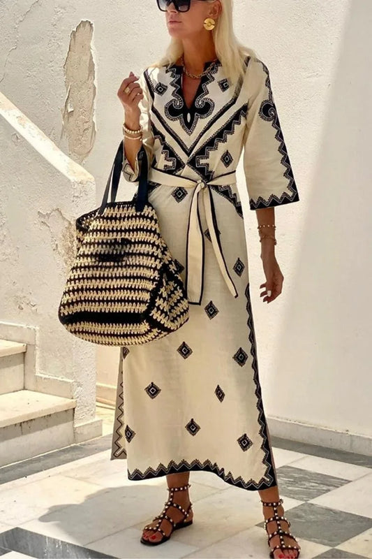 Ariah - Lniana sukienka w stylu vintage