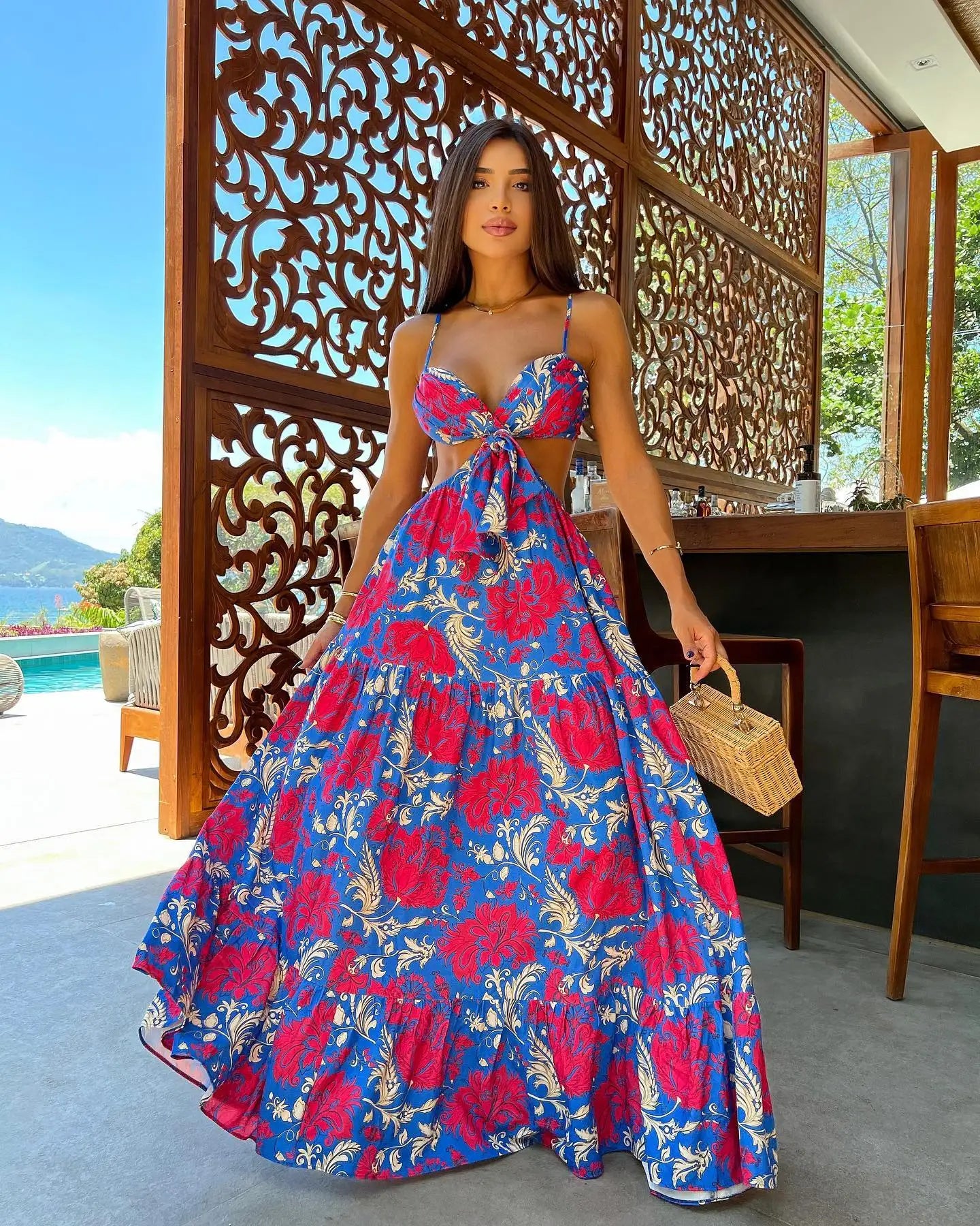 Vera - Damska sukienka w kwiatowy print
