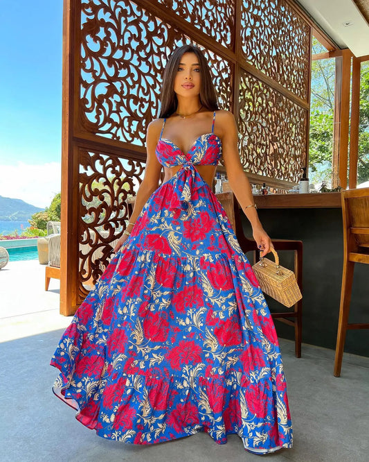 Vera - Damska sukienka w kwiatowy print