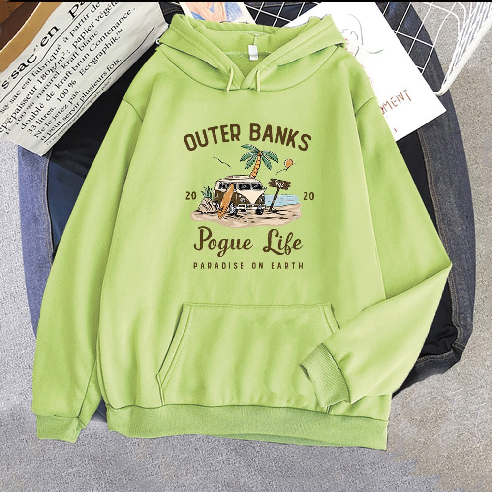 Banks Pogue Life Hoody | Bluza z kapturem dla kobiet z estetycznym nadrukiem | Kpop Style Streetwear