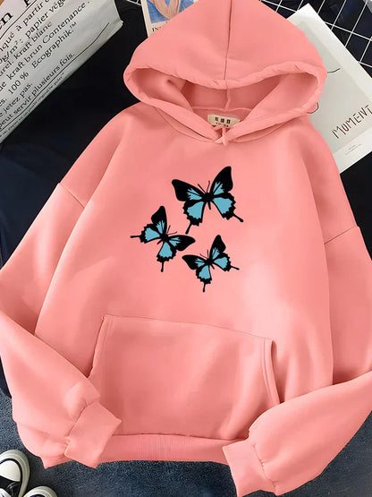 Bluza z kapturem Rio z nadrukiem w motyle