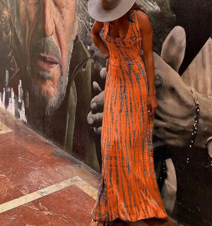 Benilda - Seksowna sukienka bez rękawów w stylu boho z odkrytymi plecami
