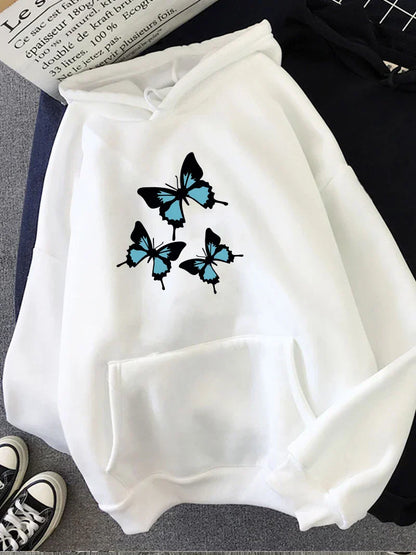 Bluza z kapturem Rio z nadrukiem w motyle