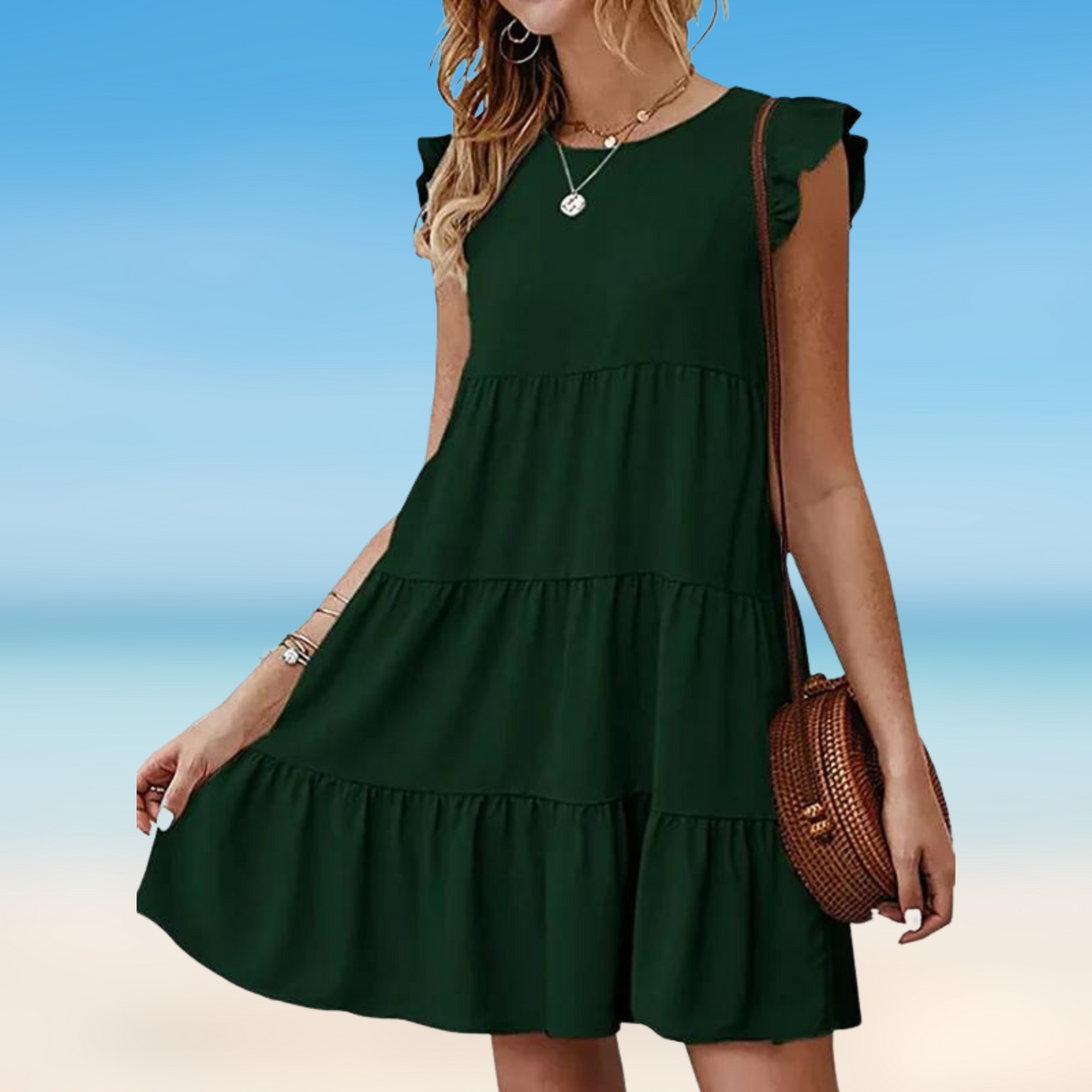 Odella- Elegancka mini sukienka z falbanami