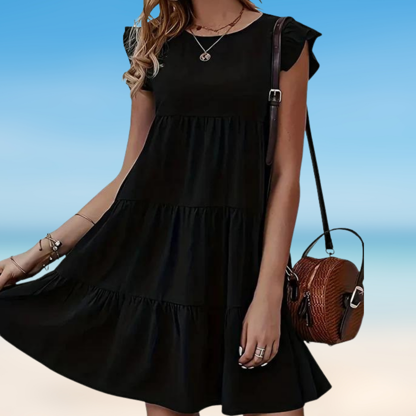 Odella- Elegancka mini sukienka z falbanami
