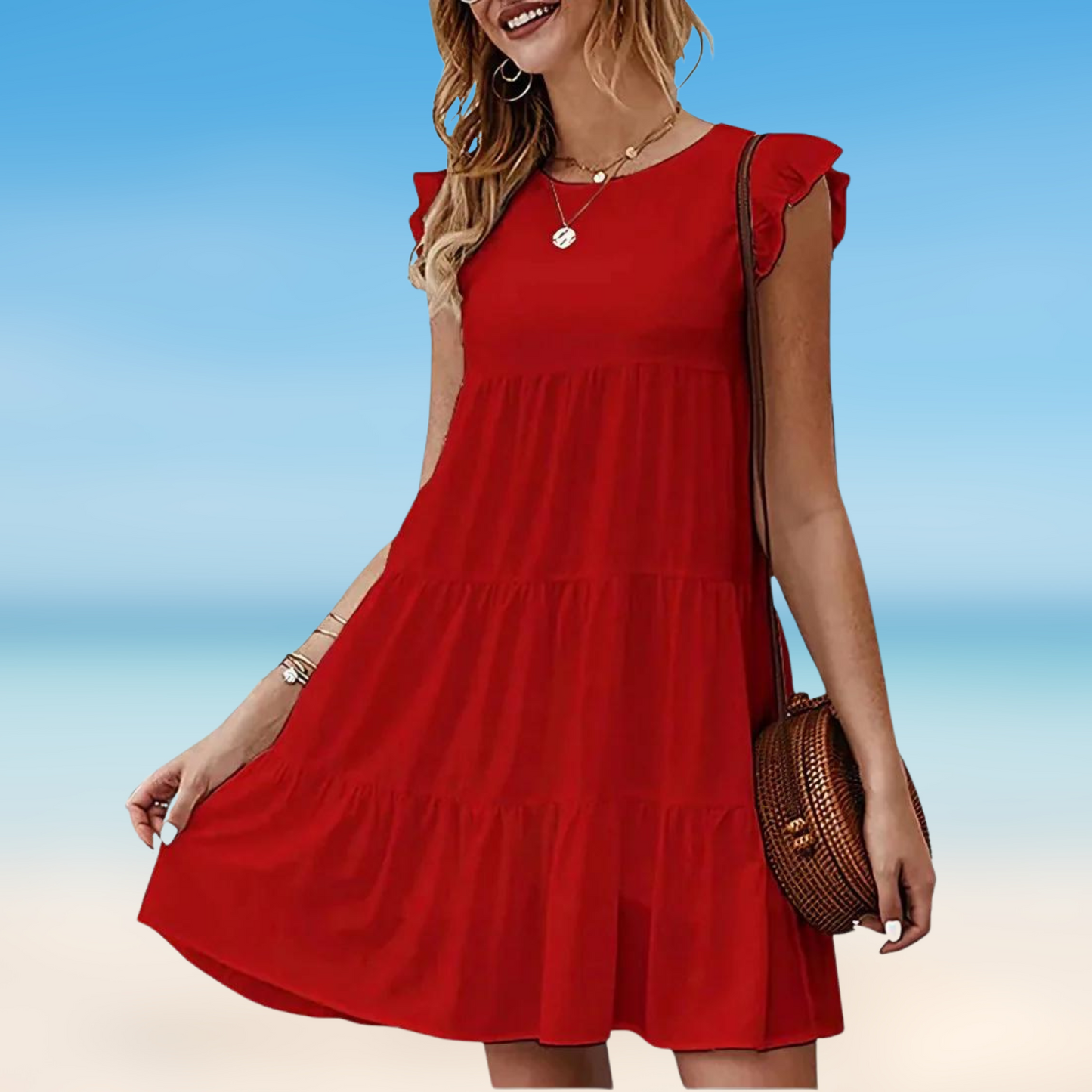 Odella- Elegancka mini sukienka z falbanami