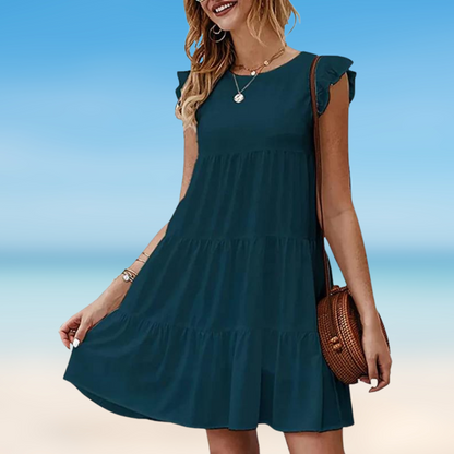 Odella- Elegancka mini sukienka z falbanami
