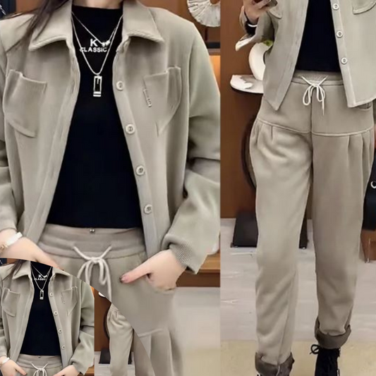 Zestaw Rosabelle | Zimowy płaszcz i spodnie w stylu vintage