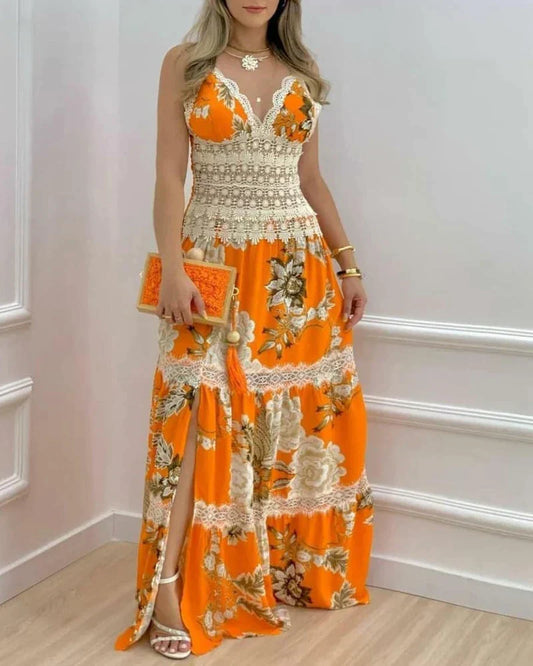 Elizabeth - Elegancka koronkowa sukienka maxi
