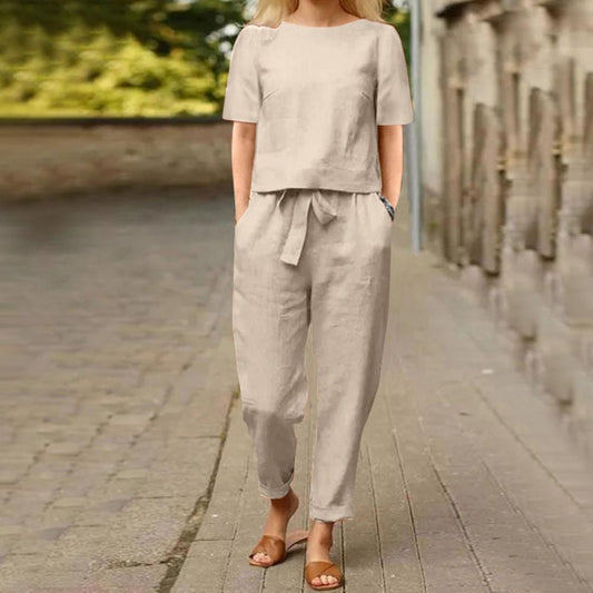 | Elegancki, kolorowy 2-częściowy zestaw letni