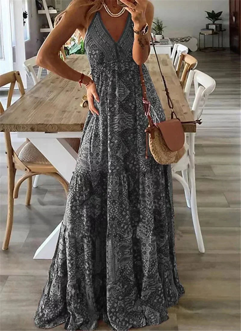Harriet - Sukienka maxi z nadrukiem boho