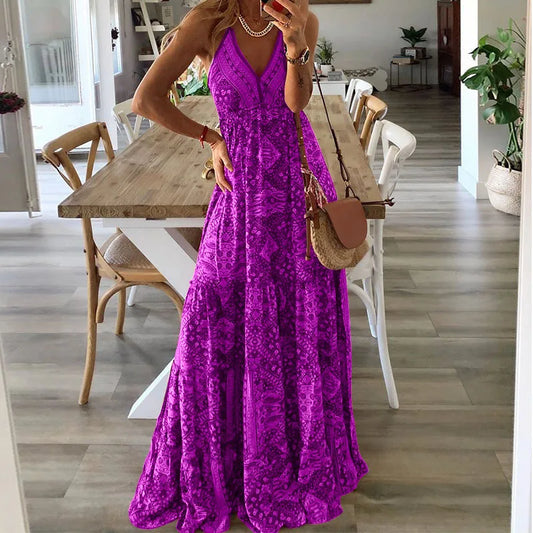 Harriet - Sukienka maxi z nadrukiem boho
