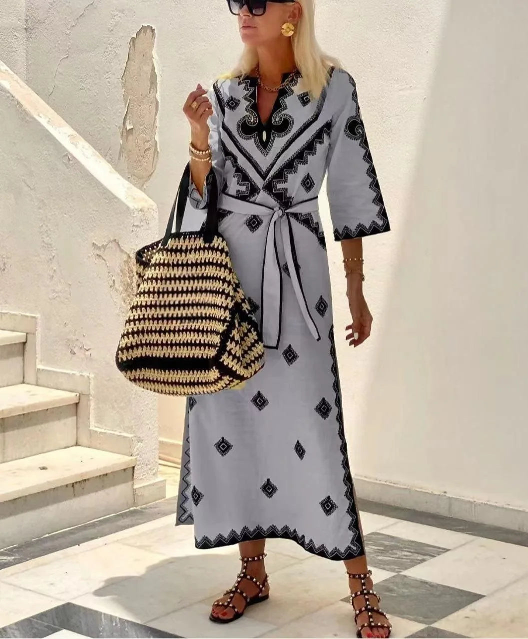 Ariah - Lniana sukienka w stylu vintage