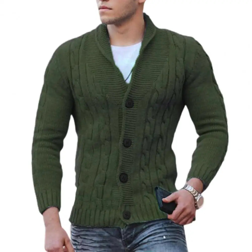 Bino Cardigan | Męski dzianinowy kardigan z dekoltem w szpic