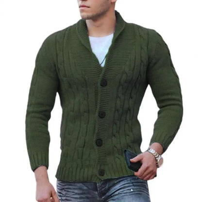 Bino Cardigan | Męski dzianinowy kardigan z dekoltem w szpic